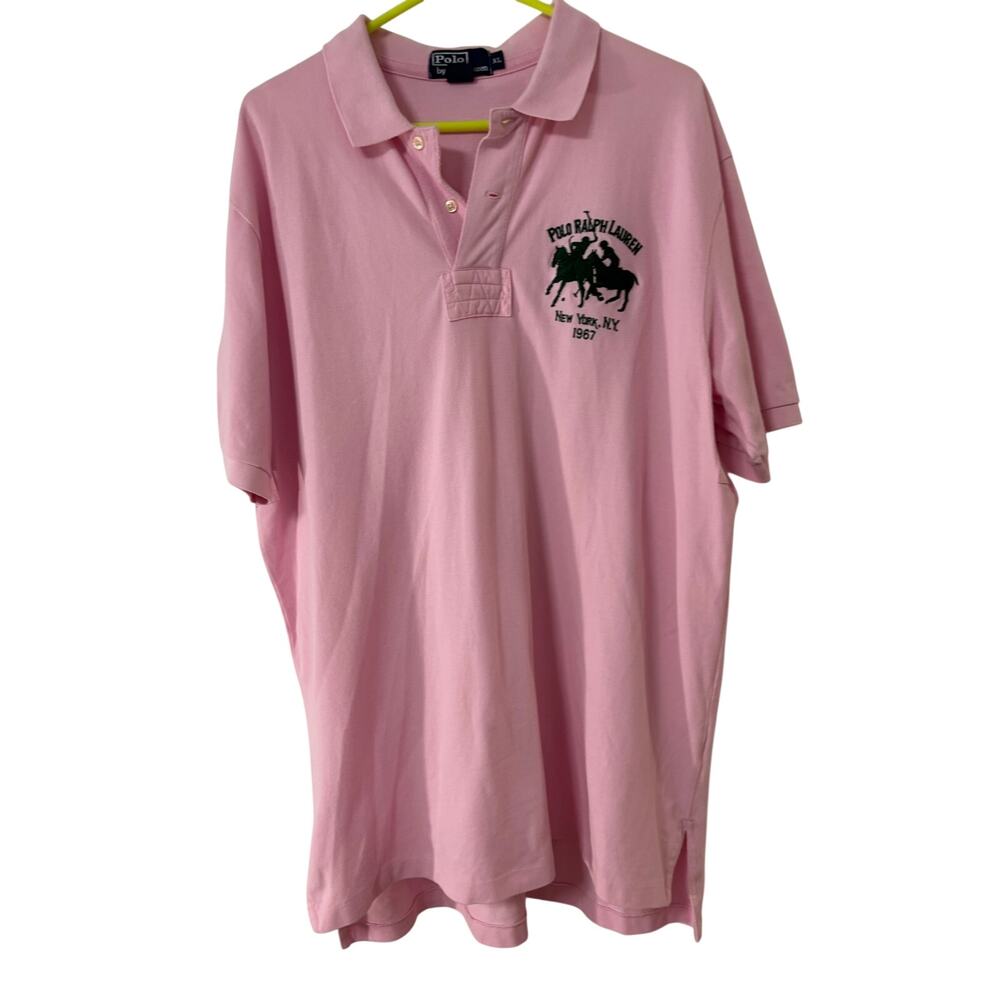 Polo Ralph Lauren Men XL Pink Big Pony 
Polo Shirt Big Embroidered Logo NY 1967